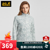 Jack Wolfskin狼爪抓绒衣女秋冬户外城市休闲时尚印花保暖抓绒外套5025971 5025971-7650/灰色纹 S 160/84A