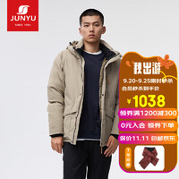 JUNYU 君羽 户外鹅绒羽绒服男时尚加厚SC62027 卡其绿（白鹅绒170克）