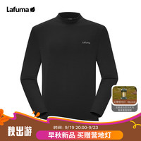 LAFUMA乐飞叶长袖T恤男 户外秋冬保暖小高领舒适弹力运动上衣 LMTS3CL81 黑色BK 170/92A（46）
