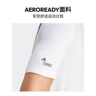 adidas阿迪达斯男装秋季印花网球运动上衣圆领短袖T恤II5923 白色 A/M