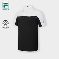 FILA 斐乐男子针织短袖POLO衫2023冬防晒高尔夫运动上衣 玉石白-WT 165/88A/S