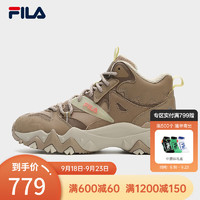 斐乐（FILA）女鞋加绒中帮欧客漫2复古运动鞋2023冬休闲鞋老爹鞋 本布褐/卡其色-GS 36