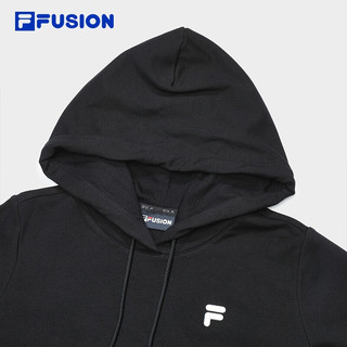 斐乐（FILA） FUSION潮牌女子针织连帽上衣时尚简约卫衣 正黑色-BK 160/80A/S