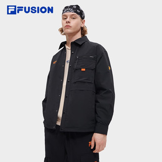 斐乐（FILA） FUSION潮牌男子梭织上衣时尚宽松工装外套 正黑色-BK 165/88A/S