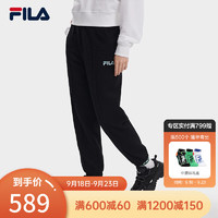 斐乐（FILA） x MAGIC STICK女子针织长裤简约收口运动休闲裤 正黑色-BK 175/74A/XL