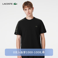 LACOSTE法国鳄鱼男装时尚百搭短袖T恤TH6262 6VT/黑色 4/175