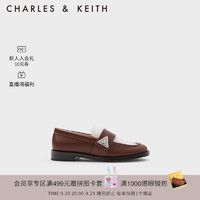 CHARLES&KEITH复古英伦通勤乐福鞋单鞋女CK1-70900478 Brown棕色 38