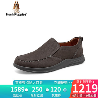 暇步士（Hush Puppies）休闲鞋男士软底商务一脚蹬乐福鞋B5N06CM3 深灰 38