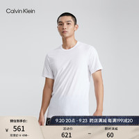 Calvin Klein内衣男士三件装简约印花纯棉打底修身家居短袖T恤NP2208O 100-月光白 XL