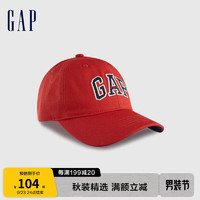 Gap男童秋季2023LOGO拼色棒球帽鸭舌帽824594儿童装休闲帽 大红色 S/M