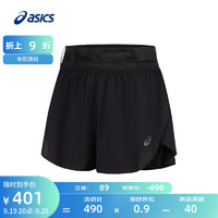亚瑟士ASICS短裤女子舒适跑步运动裤时尚百搭透气 2012C858-001 黑色 XL