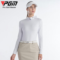 PGM高尔夫打底衫女士长袖T恤 运动面料 蝴蝶领结 golf时尚运动服 YF616-白色 S