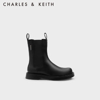 CHARLES&KEITH切尔西靴英伦风中筒烟筒靴女CK1-90920123 Black黑色 37
