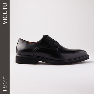 威可多（VICUTU）男士皮鞋商务休闲正装西服礼服面试百搭舒适黑色鞋子VBW22391198 黑色 39