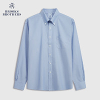 布克兄弟（BrooksBrothers）男士新纯棉扣结领免烫长袖正装衬衫 B435-蓝色 15/2/H
