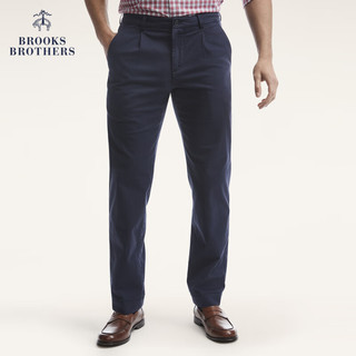 布克兄弟（BrooksBrothers）男士秋微弹斜纹美式宽松休闲长裤 4004-藏青色 30/30