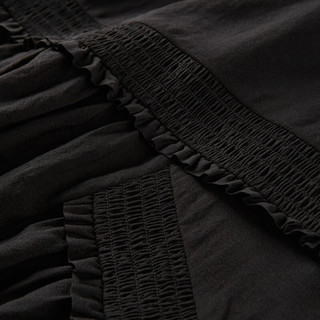 太平鸟太平鸟女装夏季抽皱长裙A1GFD2C01 黑色 XL