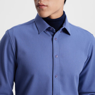 雅戈尔长袖衬衫男素色保暖含羊毛混纺保暖面料平整有型保暖舒适2023 灰蓝 38