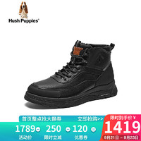 暇步士（Hush Puppies）马丁靴男士高帮工装休闲户外短靴B6Q04DD3 黑色 38