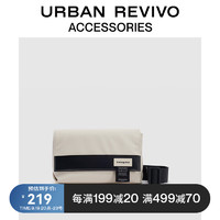 URBAN REVIVO男士时尚百搭撞色织唛斜挎包UAMB32108 米白