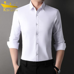 kindon金盾长袖衬衫男春秋商务正装休闲百搭白色衬衣男士上衣