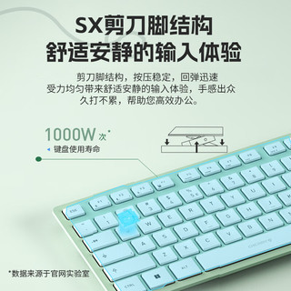CHERRY 樱桃 KW7100 MINI 简洁轻薄 商务办公家用 便携键盘 蓝牙键盘 龙舌兰绿