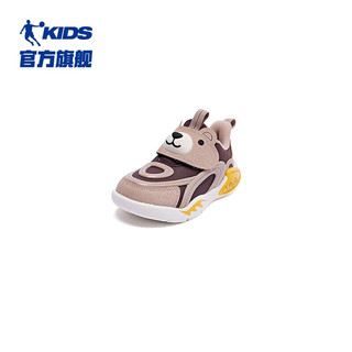 乔丹QIAODAN商场同款儿童学步鞋男童冬婴小童软底休闲鞋 砂褐色/可可色 23码