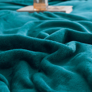 恒源祥 毛毯 纯色云貂绒保暖透气绒毯单人双人空调毯被办公室午睡毯 绿色 120*200cm