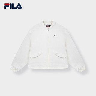 斐乐（FILA） 女子梭织外套时尚休闲简约棒球领上衣 标准白-WT 155/76A/XS