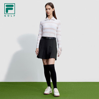 FILA 斐乐女士梭织裙基础高尔夫运动短裙半身裙 深黑-BK 160/62A/S