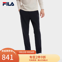 斐乐（FILA） 男子针织长裤基础商务休闲通勤直口裤 正黑色-BK 180/88A/XL