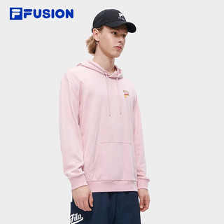 斐乐（FILA） FUSION潮牌连帽卫衣款时尚宽松男女装针织连帽上衣 赤粉色-PK 160/84A/XS