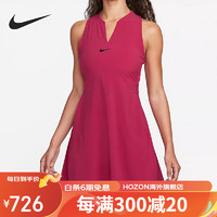 nike耐克女子网球服连衣裙23温网羽毛球运动裙套装DA4725 DV3040 玫瑰红 23年有口袋 L