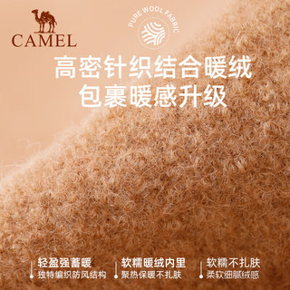 骆驼（CAMEL）户外秋冬盆帽女显脸小保暖毛呢渔夫帽冬季日系大头围水桶帽 133CP01008，黄色 均码