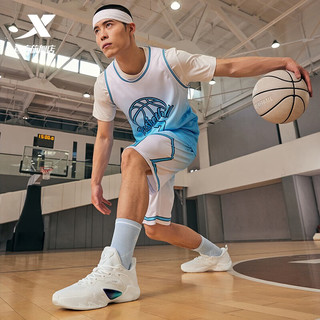 特步（XTEP）逆天一代SKY01篮球鞋男23年实战耐磨球鞋室内防滑篮球鞋 帆白 40