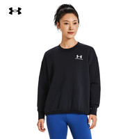 安德玛（UNDERARMOUR）秋冬Essential女子抓绒训练运动卫衣1379475 黑色001 XS