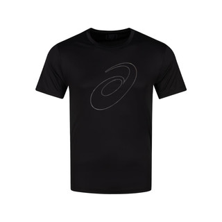 亚瑟士ASICS运动T恤男子跑步短袖透气舒适运动上衣 2011C975-001 黑色 M