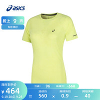 亚瑟士ASICS女子运动T恤舒适透气跑步运动短袖 2012C859-750 荧光黄 L