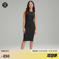 lululemon 露露乐蒙丨Shirred 女士棉质中长背心裙 LW1ENZS 黑色14