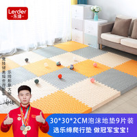 LERDER 乐缔 宝宝拼接爬行垫9片泡沫地垫30*30CM加厚2CM婴儿爬爬垫榻榻米垫子