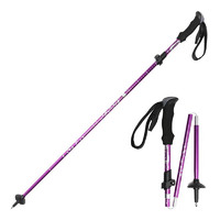 PLUS会员：TFO 户外登山杖 徒步健走登山拐杖超轻便携式折叠手杖2402215 紫色