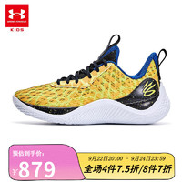 安德玛（UNDERARMOUR）库里10儿童运动篮球鞋男女童高包裹初学透气耐磨篮球运-偏小一码 活力黄 39码