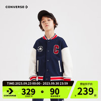 CONVERSE 匡威 男童时尚针织棒球服 藏青蓝 160/76