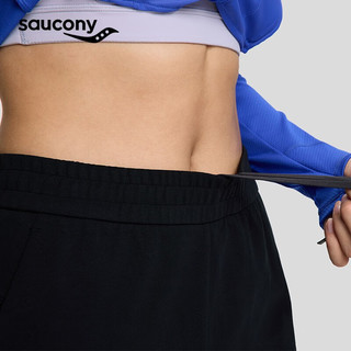 Saucony索康尼运动裤女直筒长裤休闲女士跑步长裤子 正黑色BK01 S(160/72A)