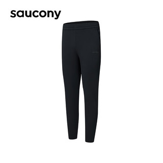 Saucony索康尼运动裤女直筒长裤休闲女士跑步长裤子 正黑色BK01 S(160/72A)