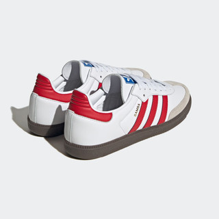 adidas「T头鞋」阿迪达斯三叶草SAMBA OG男女经典运动鞋板鞋 白色/灰色/红色 42(260mm)