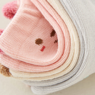 童泰婴儿袜子四季男女宝宝用品配饰儿童可爱中筒袜婴童袜3双装 女宝款 0-6个月