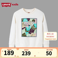 Levi's李维斯童装男童纯棉卫衣23春秋儿童舒适毛圈上衣 糖果白 140/68(S)