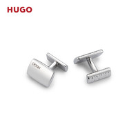 HUGO BOSS 男士款商务型格刻印LOGO工艺设计合金袖扣