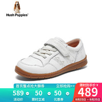 暇步士（Hush Puppies）板鞋男儿童6-12岁软底休闲小白鞋P63835CD3 白色 33